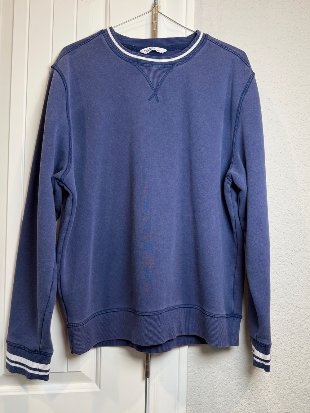 DSG Women’s Slate Blue Crewneck Sweater with Contrast Trim